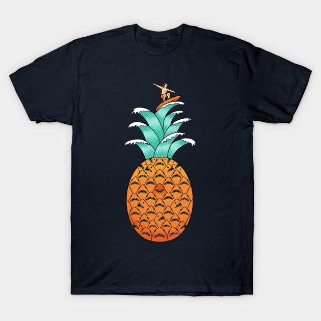 Sharks Pineapple T-Shirt by coffeeman